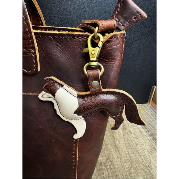 Portland Leather Handbags - COLDBREW Leather Purse Charm FAST SHIP Pepper Portland Leather Dog Lover